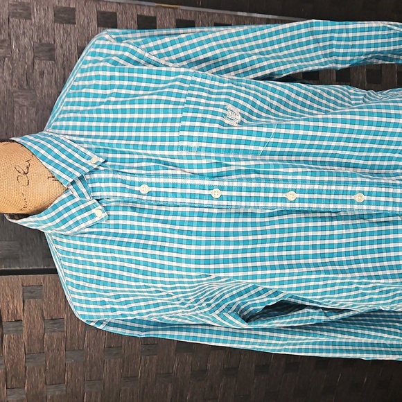 Chaps Blue Checkered Men's Shirt Size Large - Picture 3 of 13